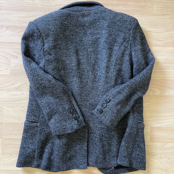grey wool lined anthropologie blazer - Picture 3 of 4